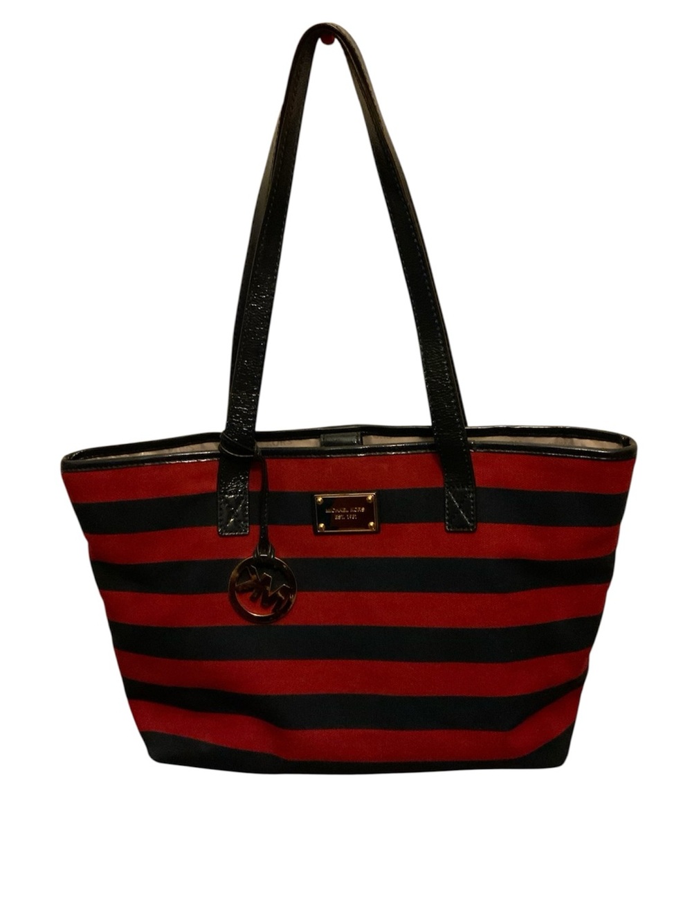Micheal Kors Striped Canvas shoulder bag
